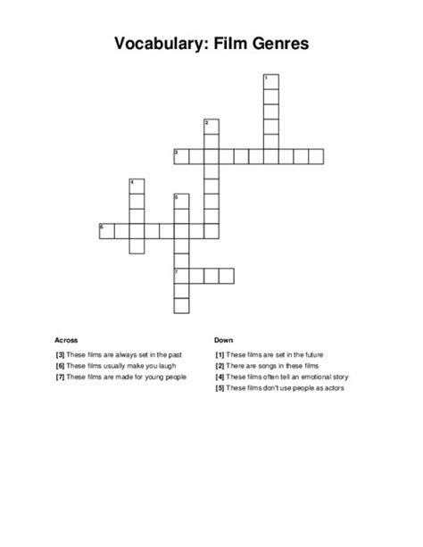 film genre crossword clue|Film genre